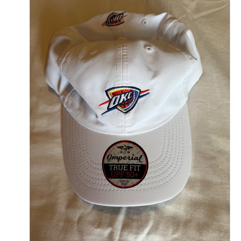 Imperial Oklahoma City Thunder Hat White NBA OKC Performance Cap UPF 50+ X210P